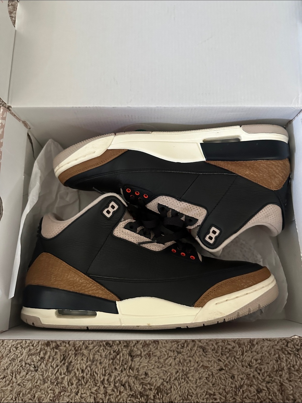 Jordan Men's Black, Brown & Cream Retro Sneakers